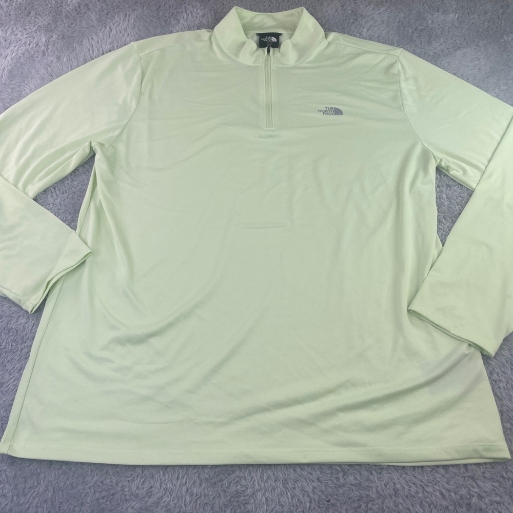 The North Face Pullover Mens XL Lime Green 1/4 Zip Activewear Long Sleeve